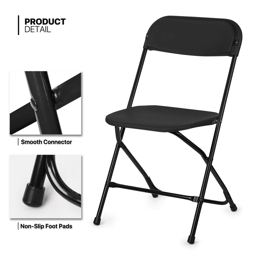 11 Pieces White Plastic Folding Table and Chair Set O3734