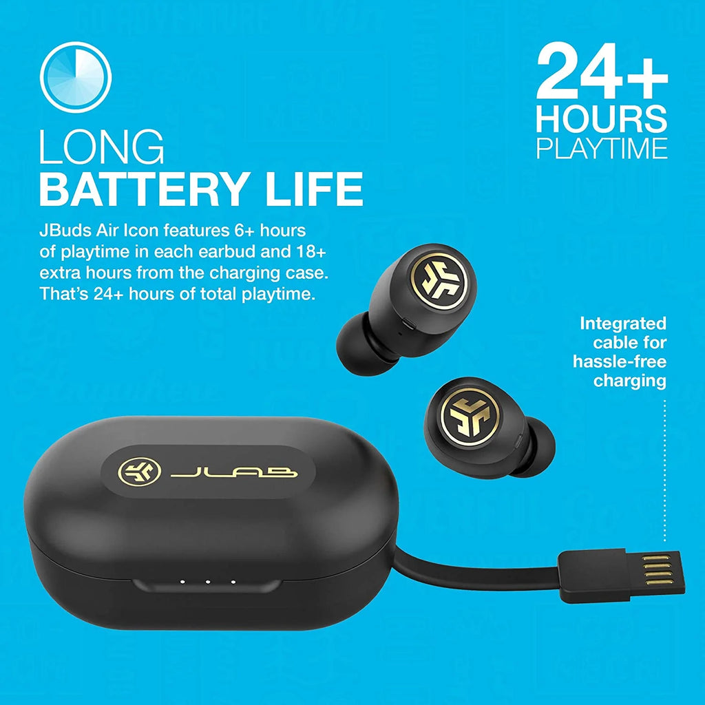 Black & Gold True Wireless Bluetooth Earbuds with Charging Case O2186
