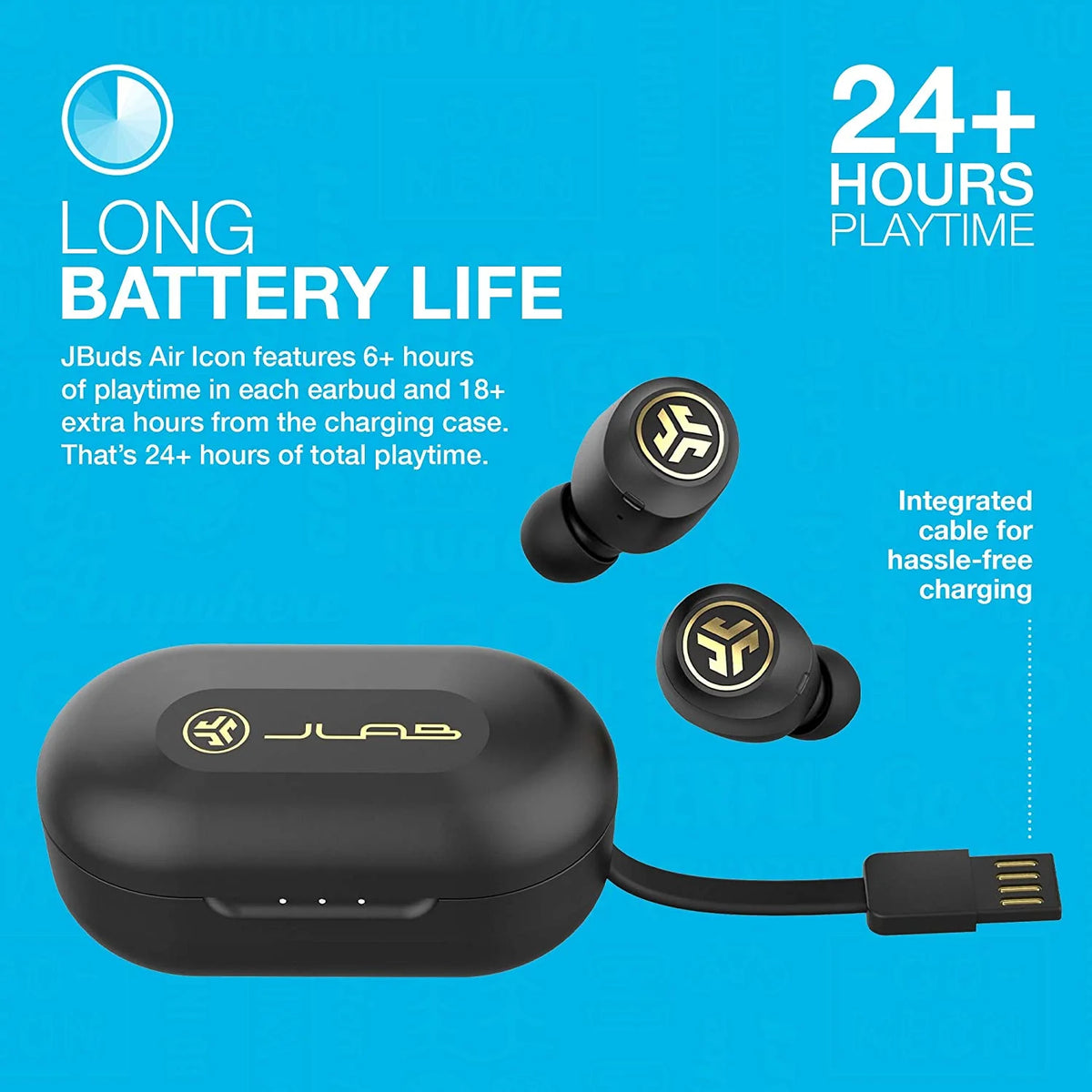 Black & Gold True Wireless Bluetooth Earbuds with Charging Case O2186