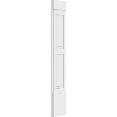 Two Equal Raised Panel PVC Pilaster with Capital and Base (Pair) N326719