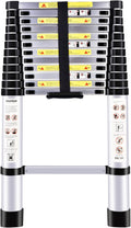 Telescopic Folding Aluminum Extension Ladder 12.5Ft/3.8M D4036