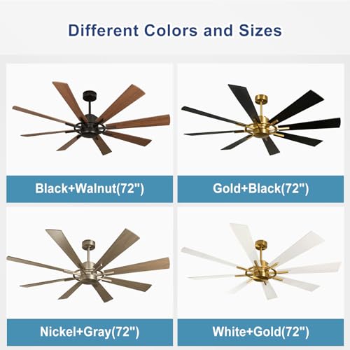 Large 60" Low Profile Indoor Ceiling Fan with Light and Remote Control, Black and Gold R89246