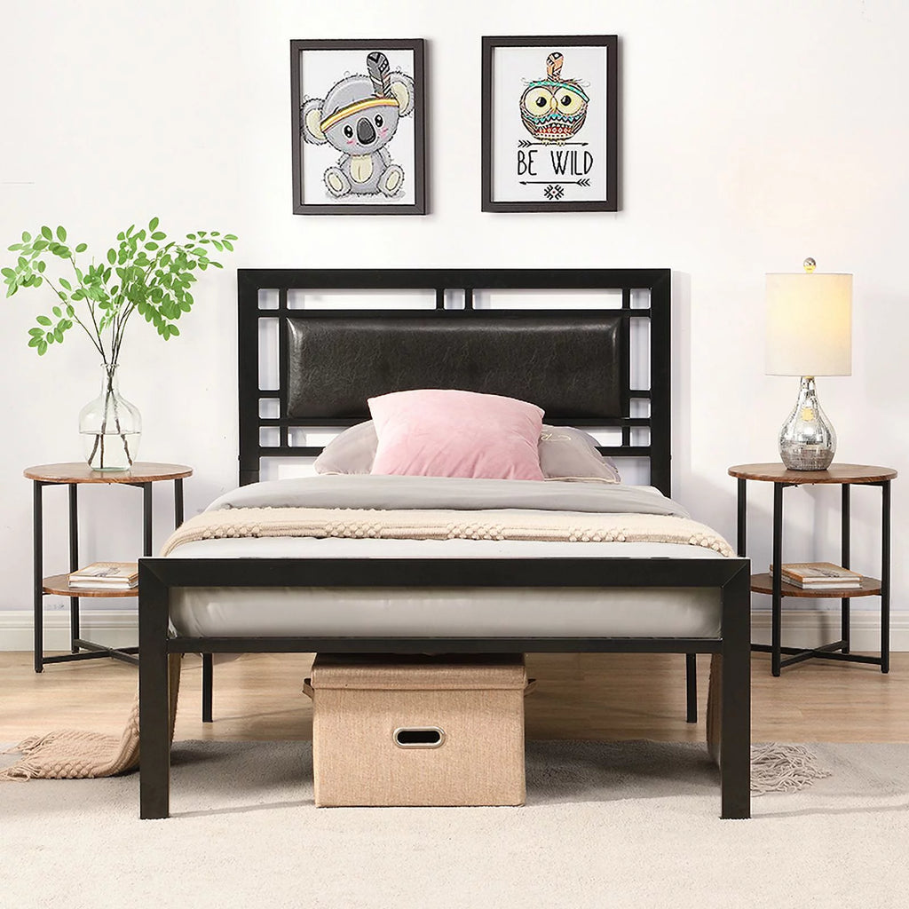 Twin Size Black Metal Bed Frame C6299