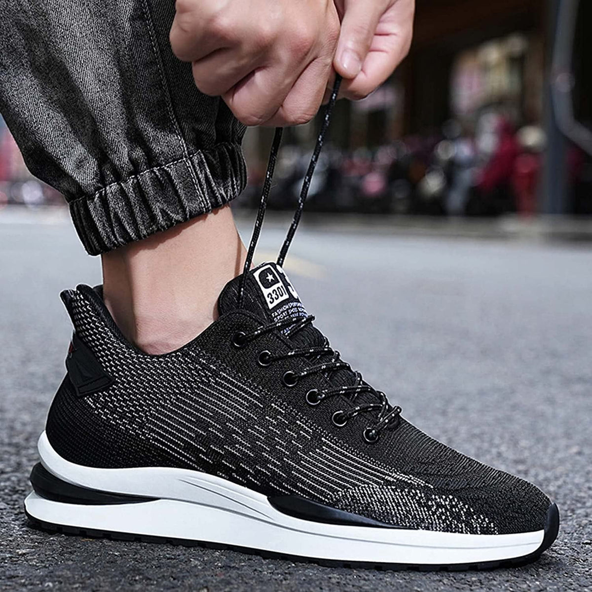 Men's Height Increasing Lace up Sneakers X545548
