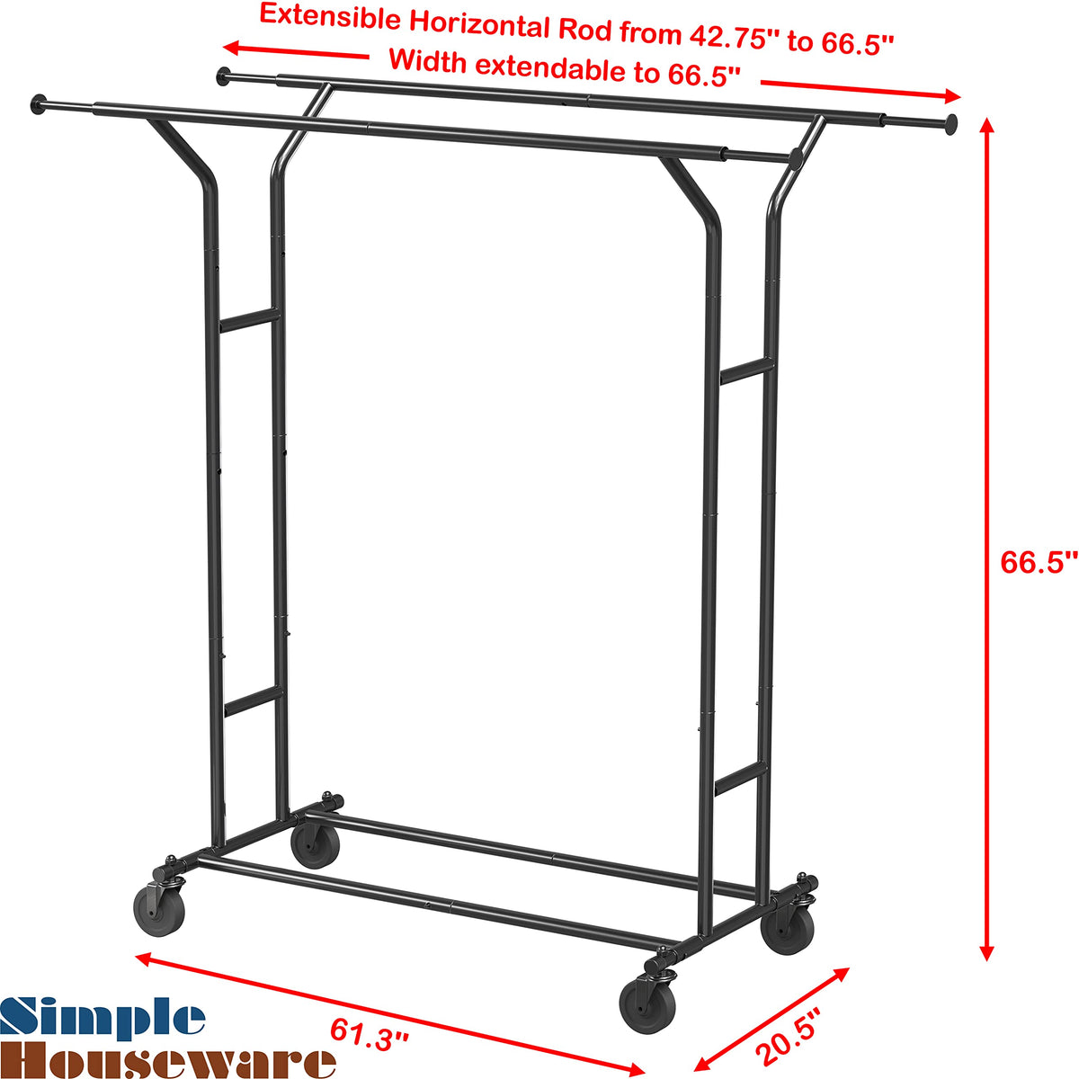 Black Double Rail Clothing Garment Rack N19764