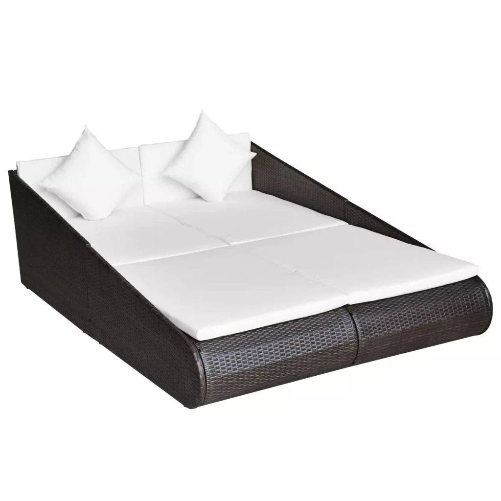 Brown Poly Rattan Daybed T991968