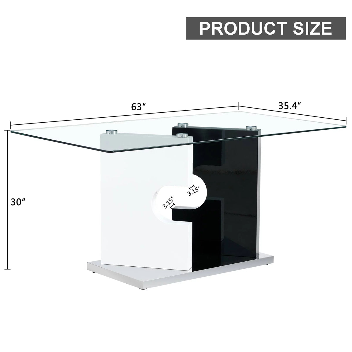 Glass Dining Table for 6 People V2732