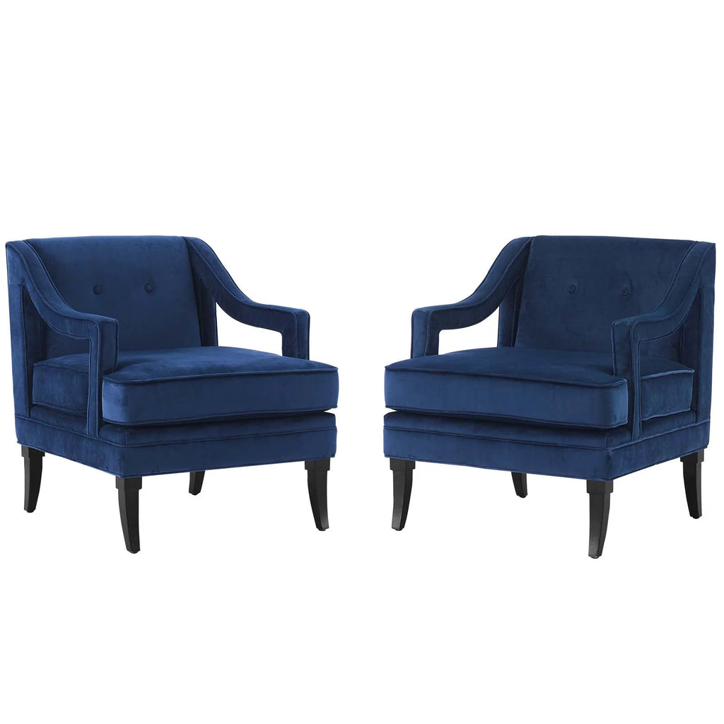 Navy Performance Velvet Set of 2 Living Room Set T535880