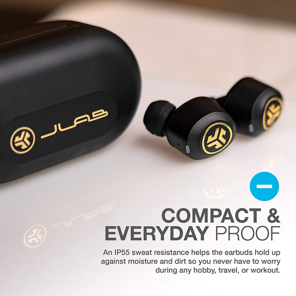 Black & Gold True Wireless Bluetooth Earbuds with Charging Case O2186