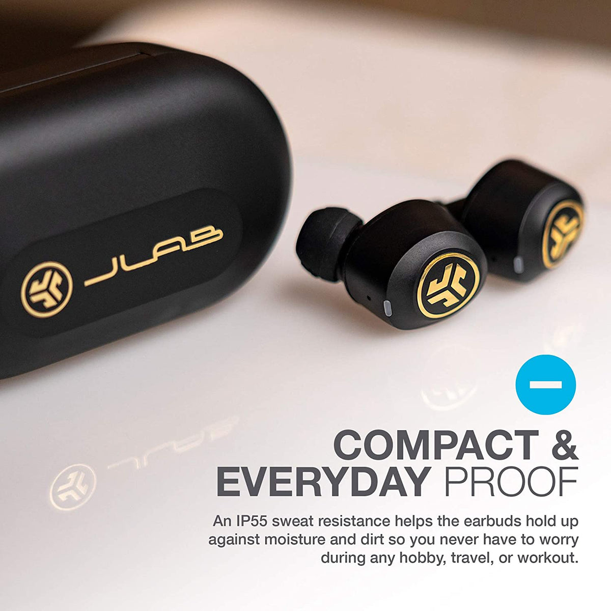 Black & Gold True Wireless Bluetooth Earbuds with Charging Case O2186