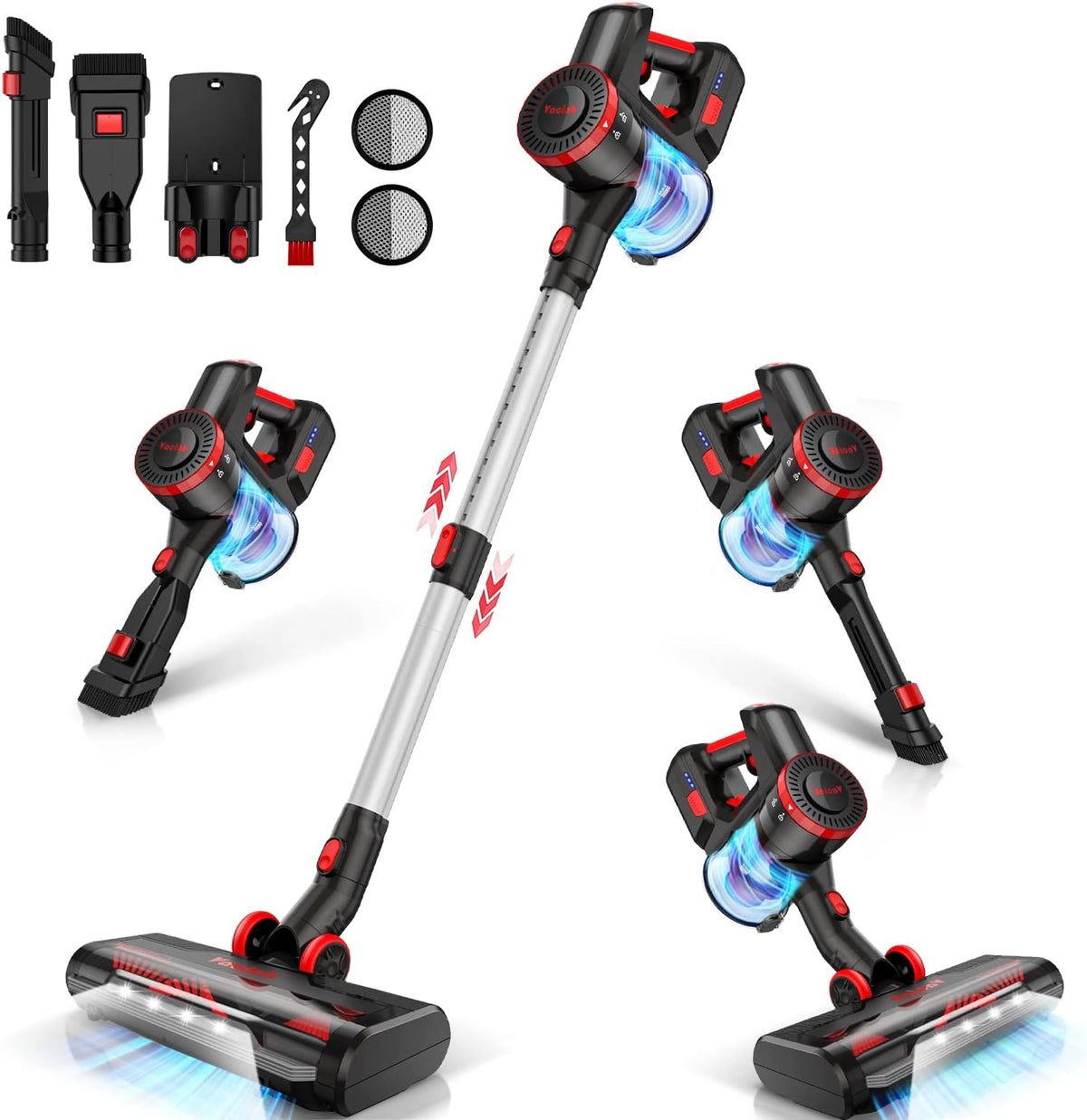 Cordless Stick Vacuum Cleaner with 22Kpa Suction, 40 Minutes Runtime, LED Powerhead, Black S40686
