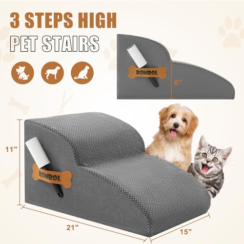 Grey 5-Tiers Non-Slip Waterproof Fabric Dog Stairs Ramp X9921