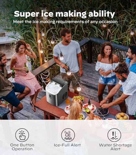 Black Countertop Nugget Ice Maker with Self-Cleaning U919