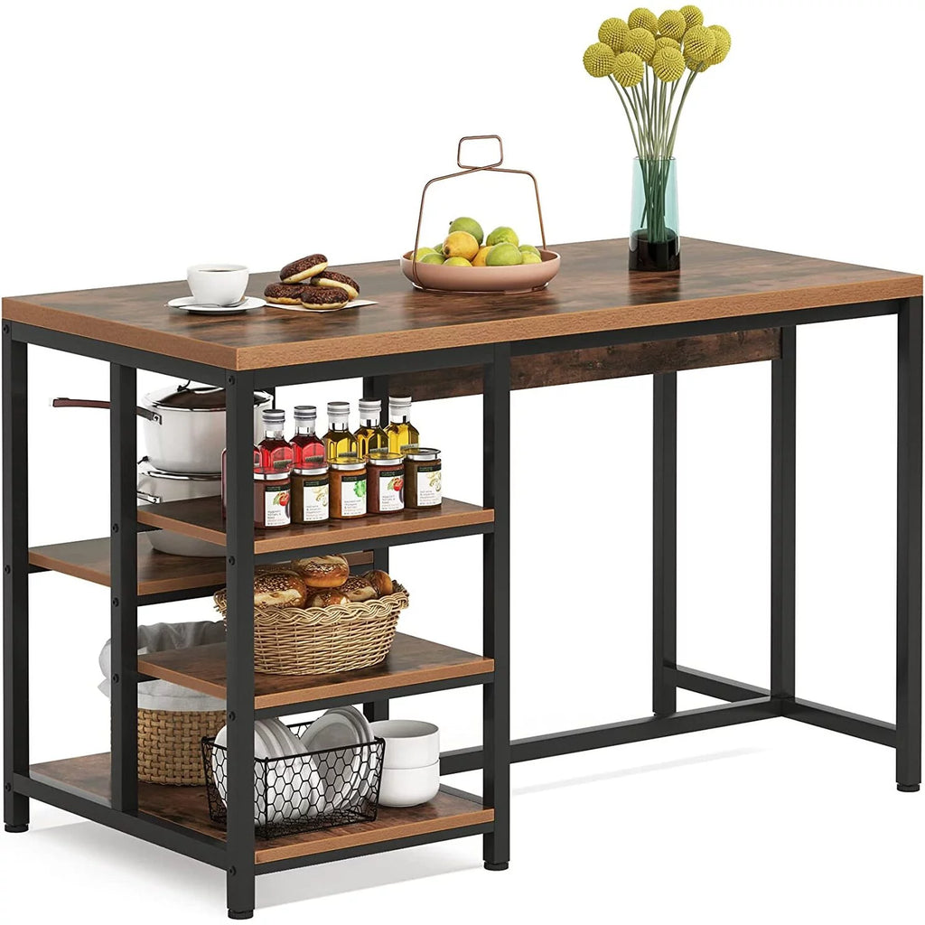 Kitchen Island with Storage Shelves S174125