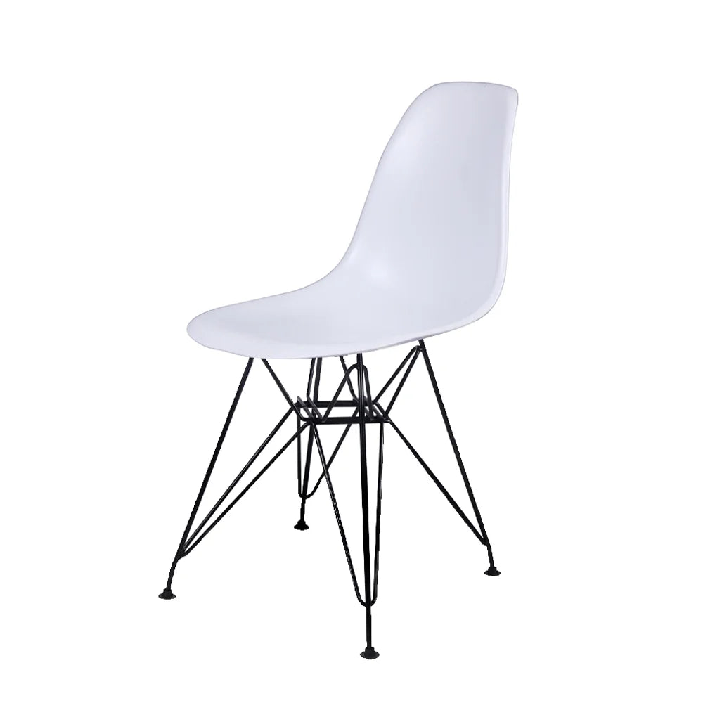 White Dining Room Kitchen Chairs with Black Legs L622269
