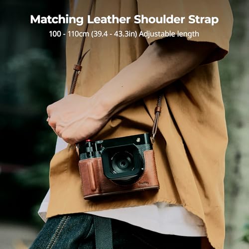 Black Leather Camera Case Kit with Shoulder Strap T177