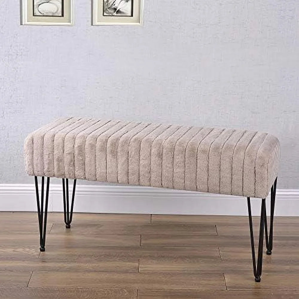 Faux Fur Ottoman Bench N68446