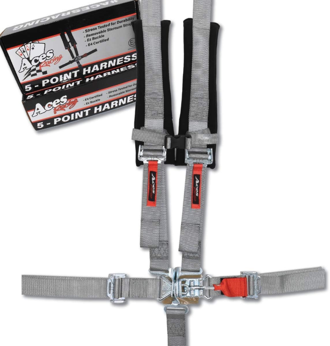 5 Point Harness with 2 Inch Padding, Silver, Pack of 2 U92603