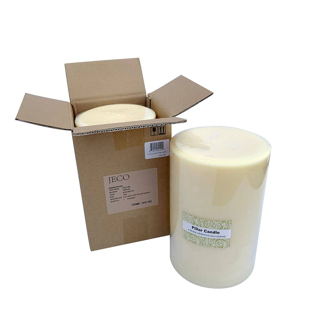 6 x 9 inch Ivory Pillar Candle Set of 4 J951537