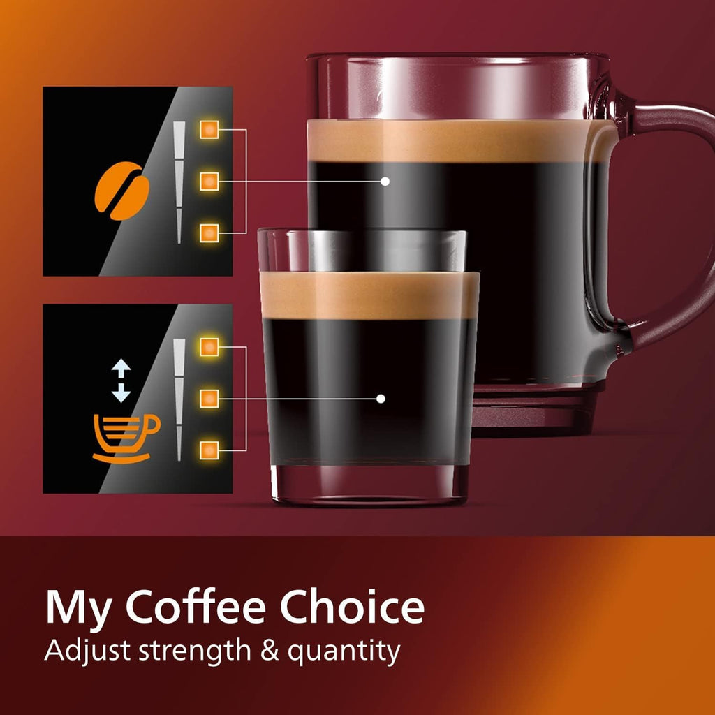 Black Fully Automatic Espresso Machine with LatteGo Milk Frother and Ceramic Grinder U49869
