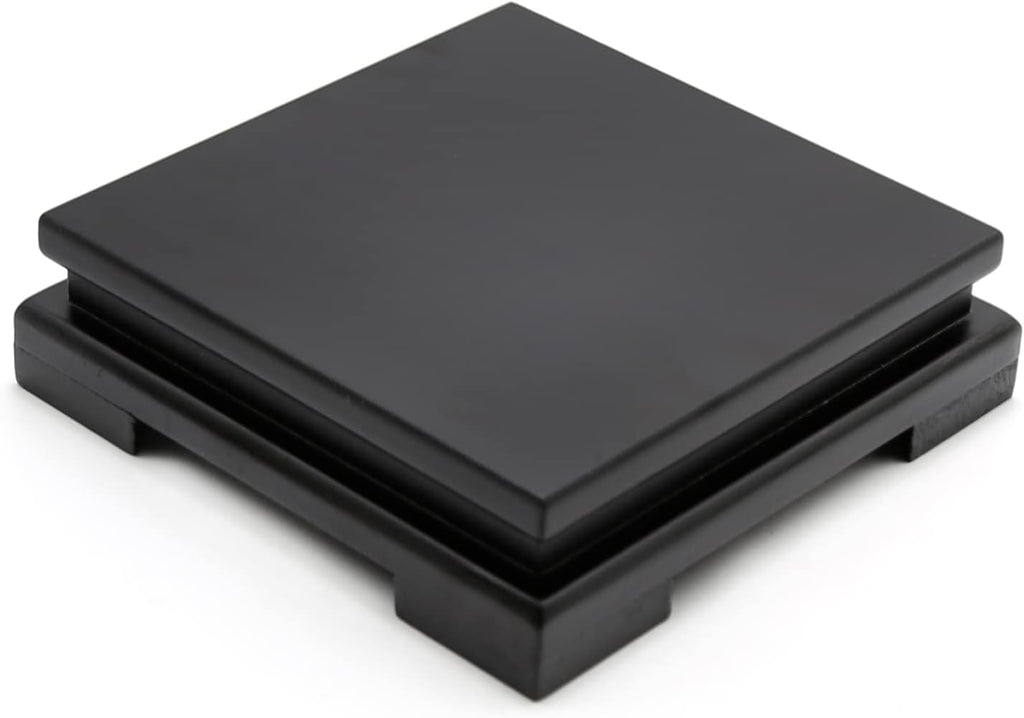 Square Wood Display Stand 6.7" W x 6.7" D x 1.7" H (Black) J672535