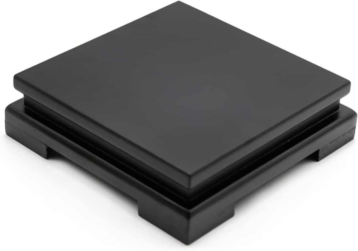 Square Wood Display Stand 6.7" W x 6.7" D x 1.7" H (Black) J672535