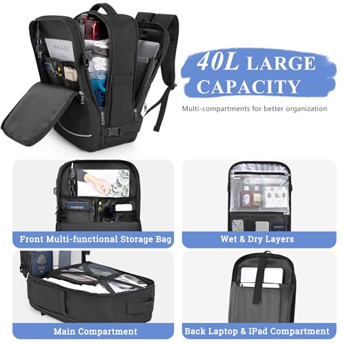 Beige 40L Waterproof Travel Backpack F994