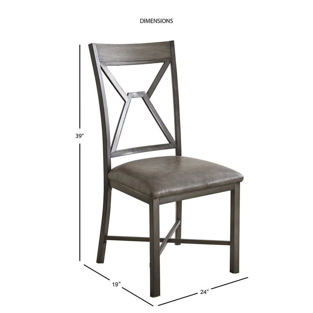 Gray Faux Leather Dining Side Chair S910096