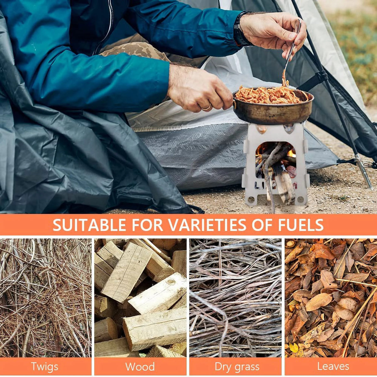Stainless Steel Wood Burning Camping Stove I713