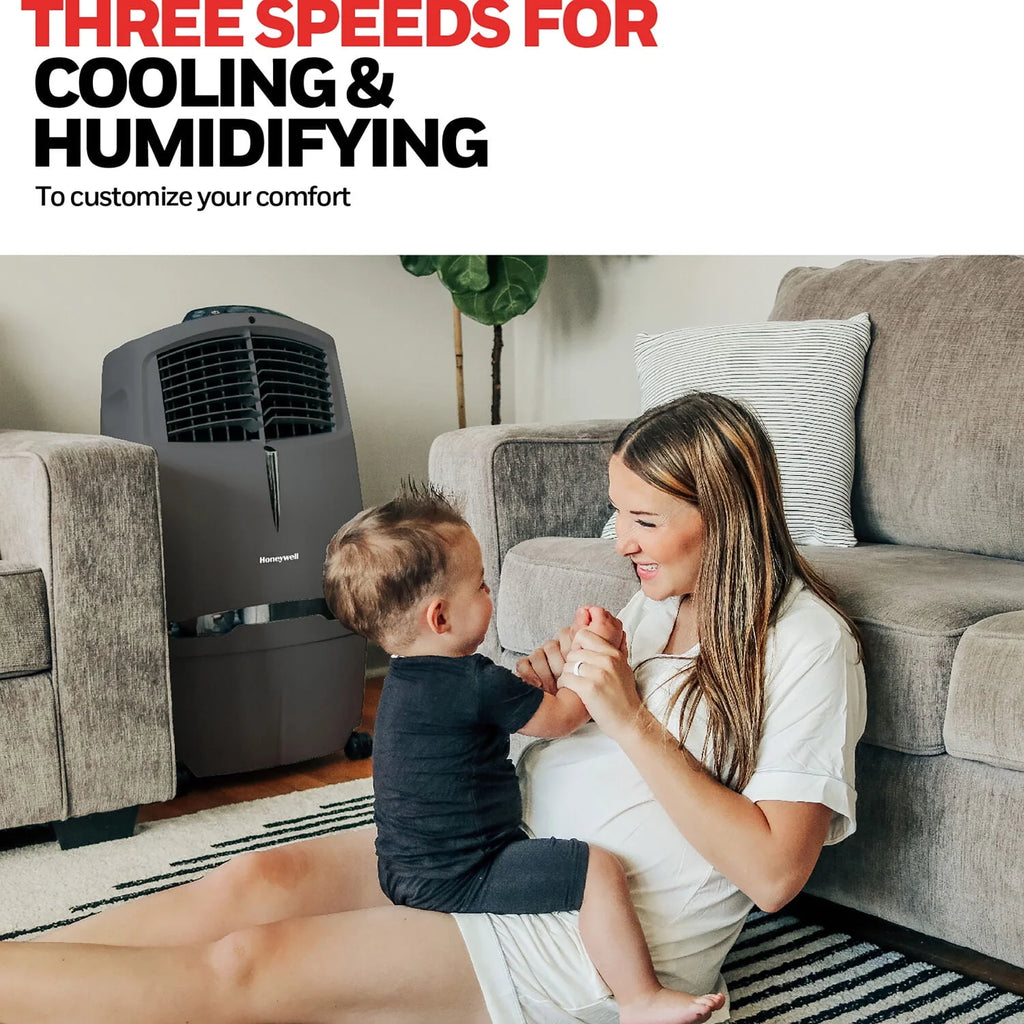 Gray Indoor Evaporative Air Cooler with Remote Control B710