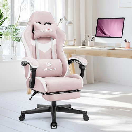 Grey Ergonomic Reclining Gaming Chair with Footrest V8916