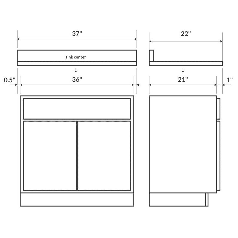 Burlywood Granite Vanity Top 37 in x 22 in with Backsplash 4 in Spread E80413