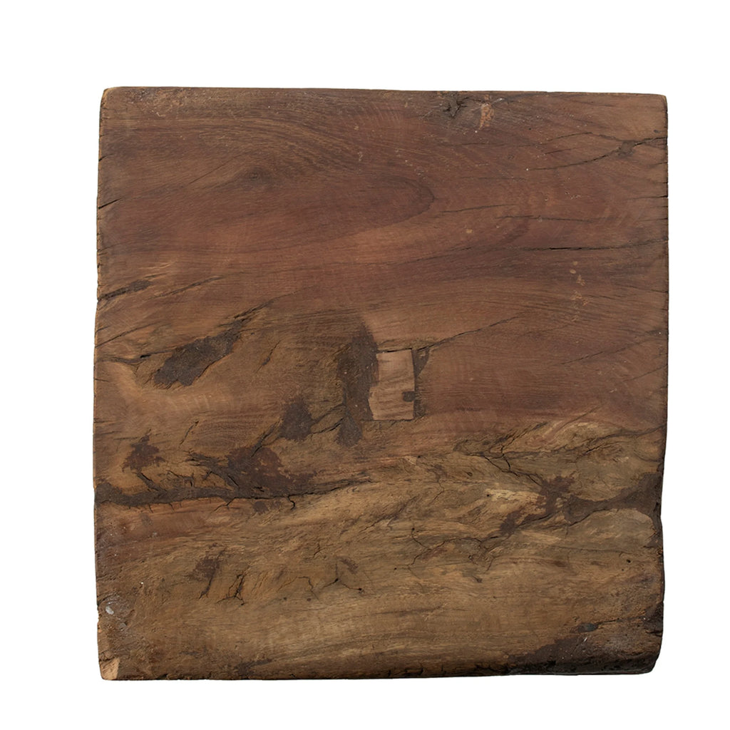 Organic Carved Wooden Pillar Stool M2943