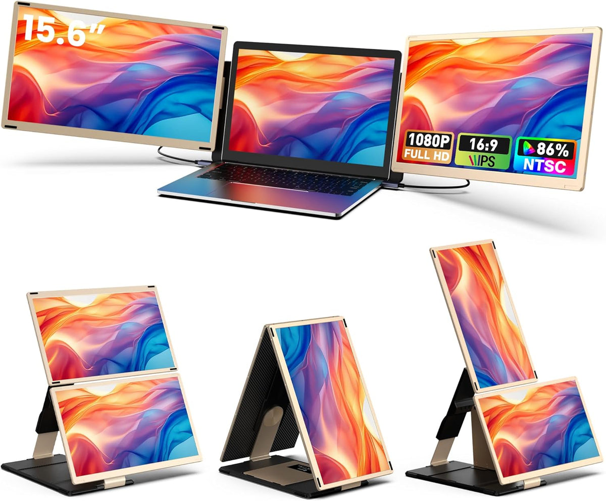 15.6’’ Portable Triple Monitor with 86% NTSC IPS FHD 1080P Display I39119
