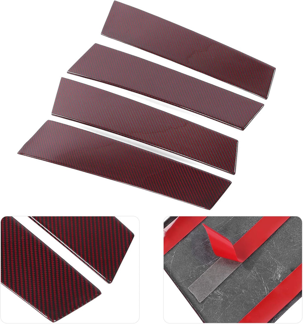 Carbon Fiber B Pillar Post Trim Cover Window Column Stickers Decoration Sticker Y847