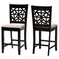 Sand/Espresso Brown Counter Stools, Set of 2 U73997