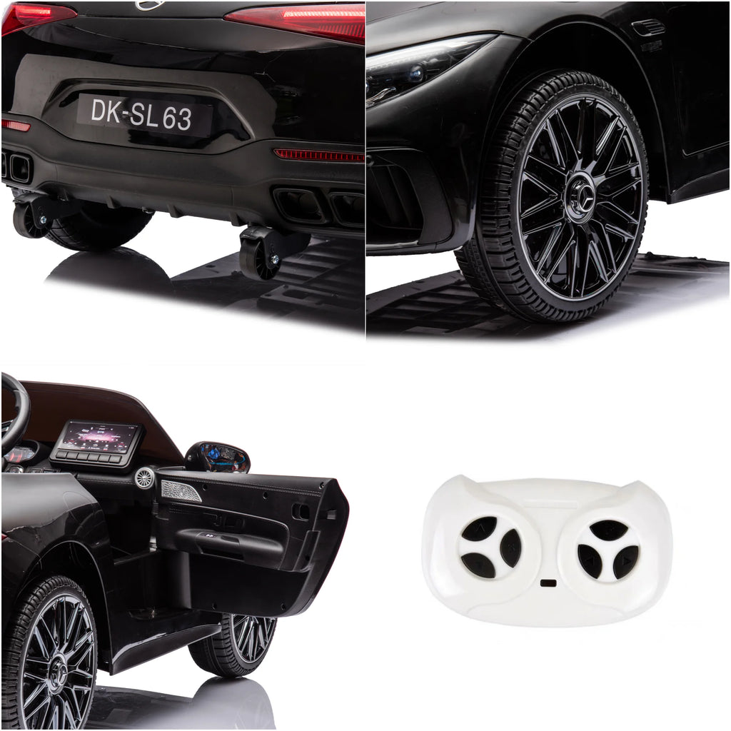 24V Electric Car for Kids with Parent Remote Control, Black S5482