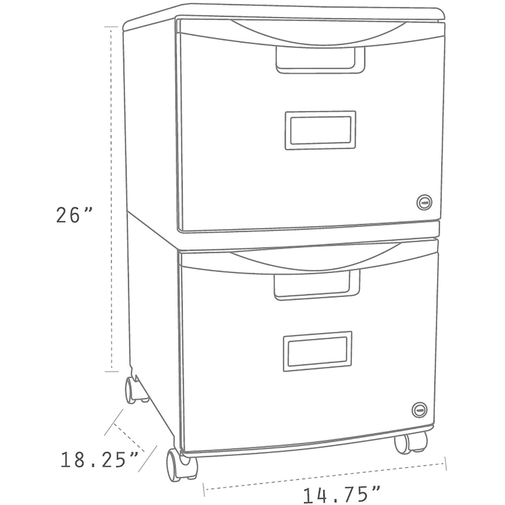 2-Drawer Mobile Filing Cabinet D375