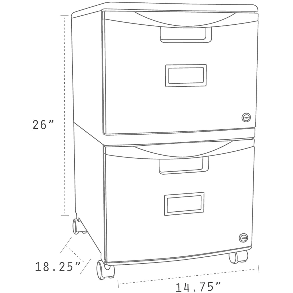 2-Drawer Mobile Filing Cabinet D375