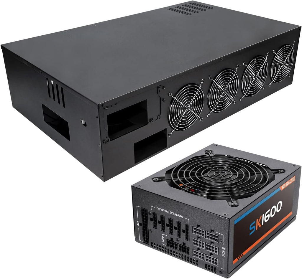 8 Ports GPU Mining Frame Case with 8 Cooling Fans K7433