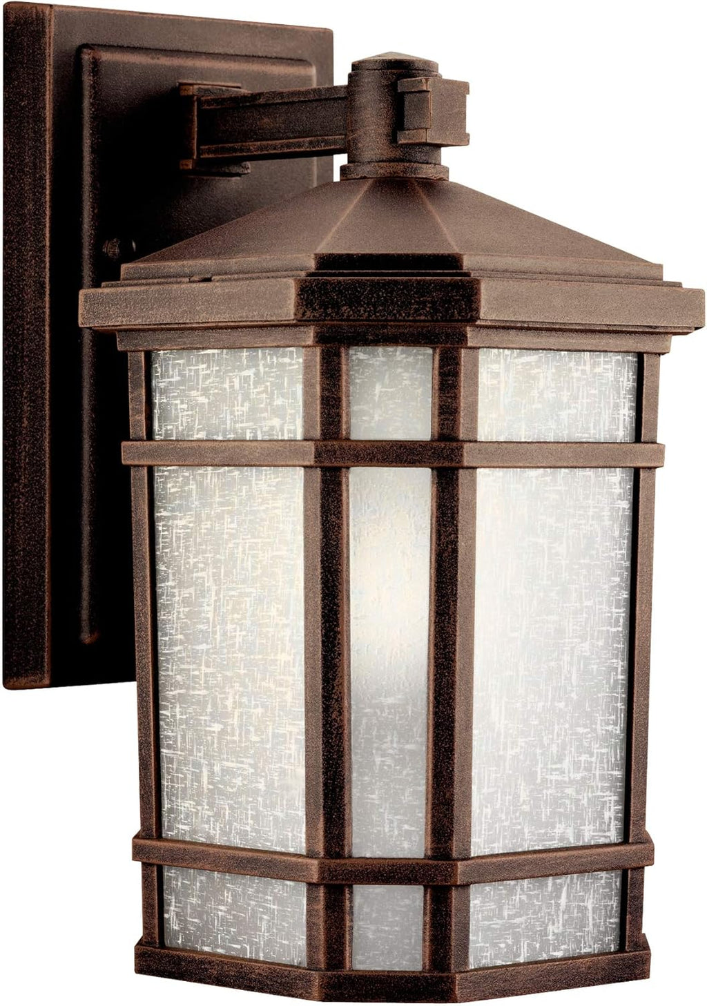 1 Light Outdoor Wall Light with Etched Linen Glass Q688