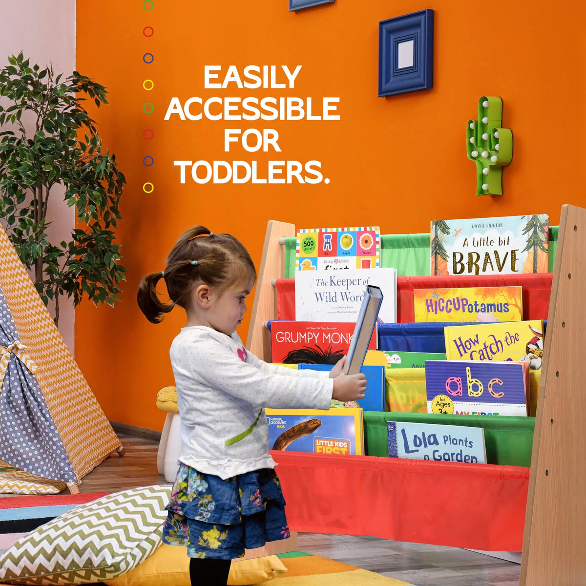 Kids Bookshelf Organizer with 5 Shelves M87388