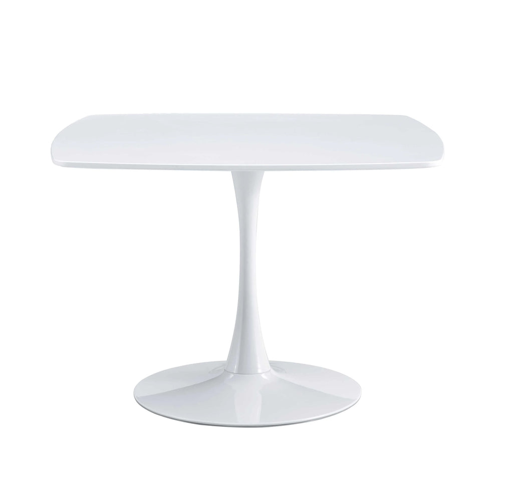White Mid-century Round MDF Pedestal Dining Table R411