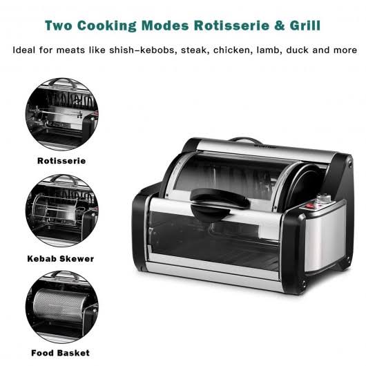 Horizontal Rotating Kebob Skewer Roaster Oven Grill S9594