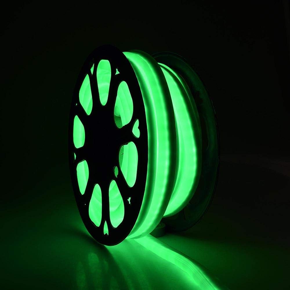 LED Flexible Neon Rope Strip Light 110V 100FT Green F220