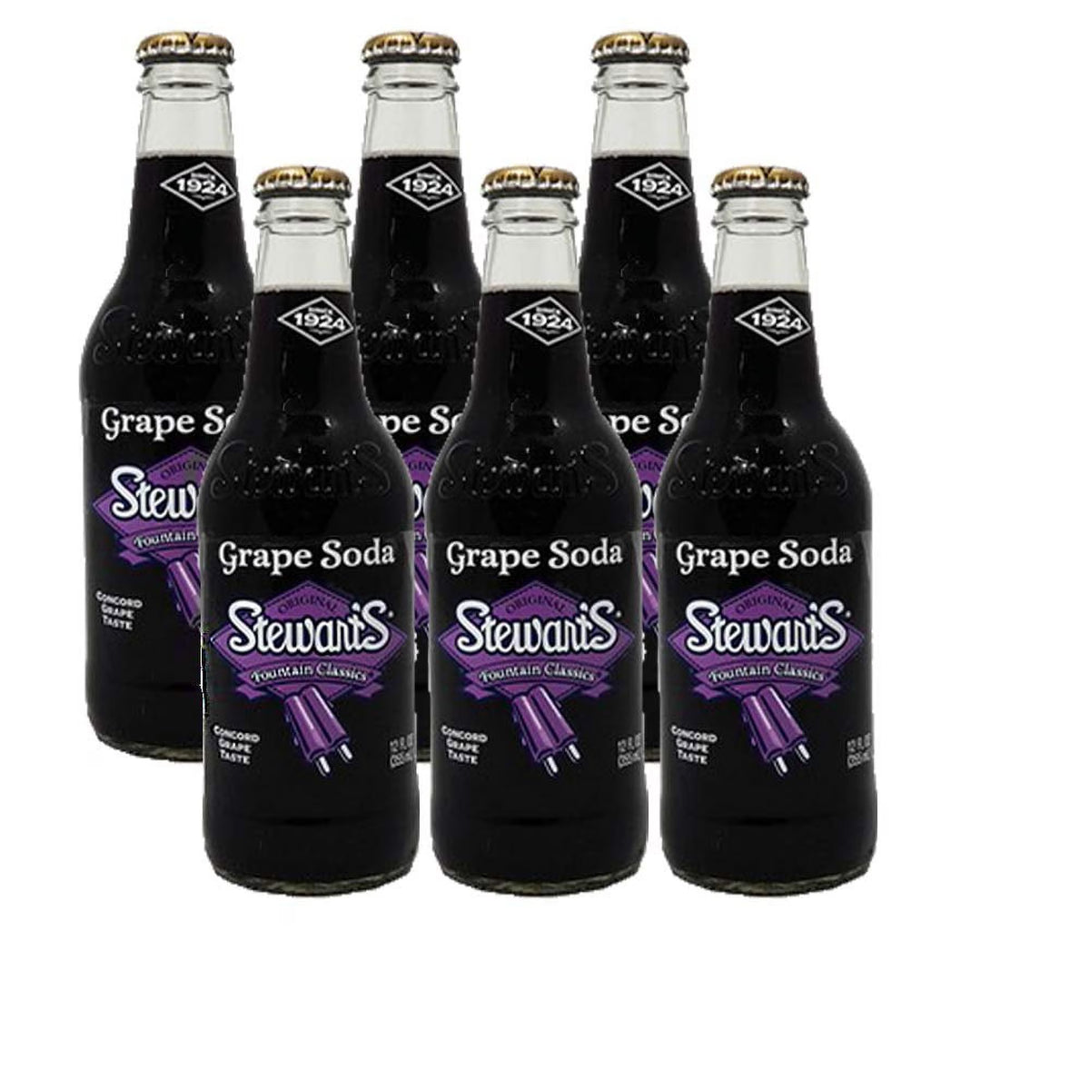 12 oz Glass Bottle Grape Soda (6 Pack Total of 72 Oz) J821