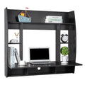 Floating Computer Desk with Storage Shelves D1897