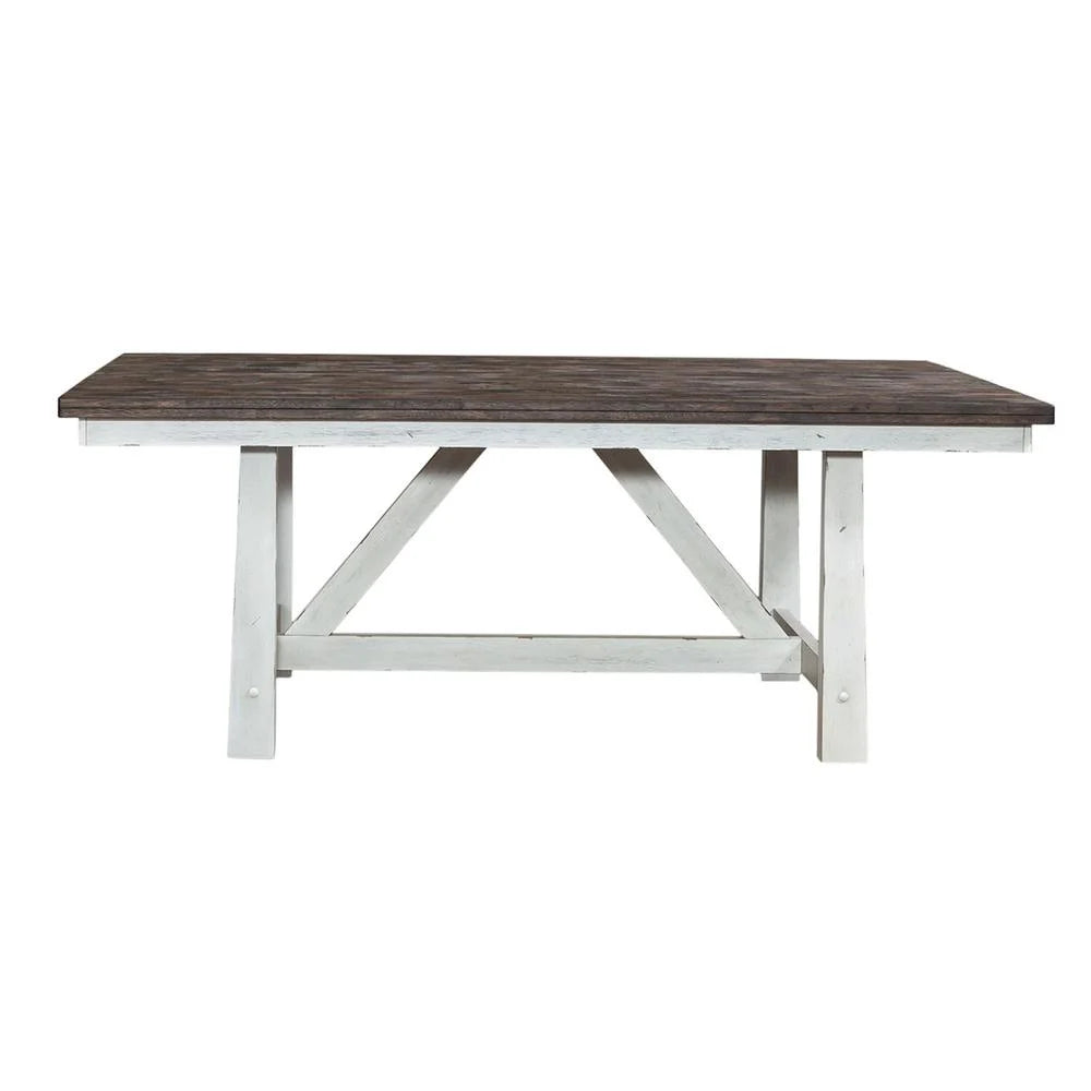 White Rubberwood Trestle Table X558