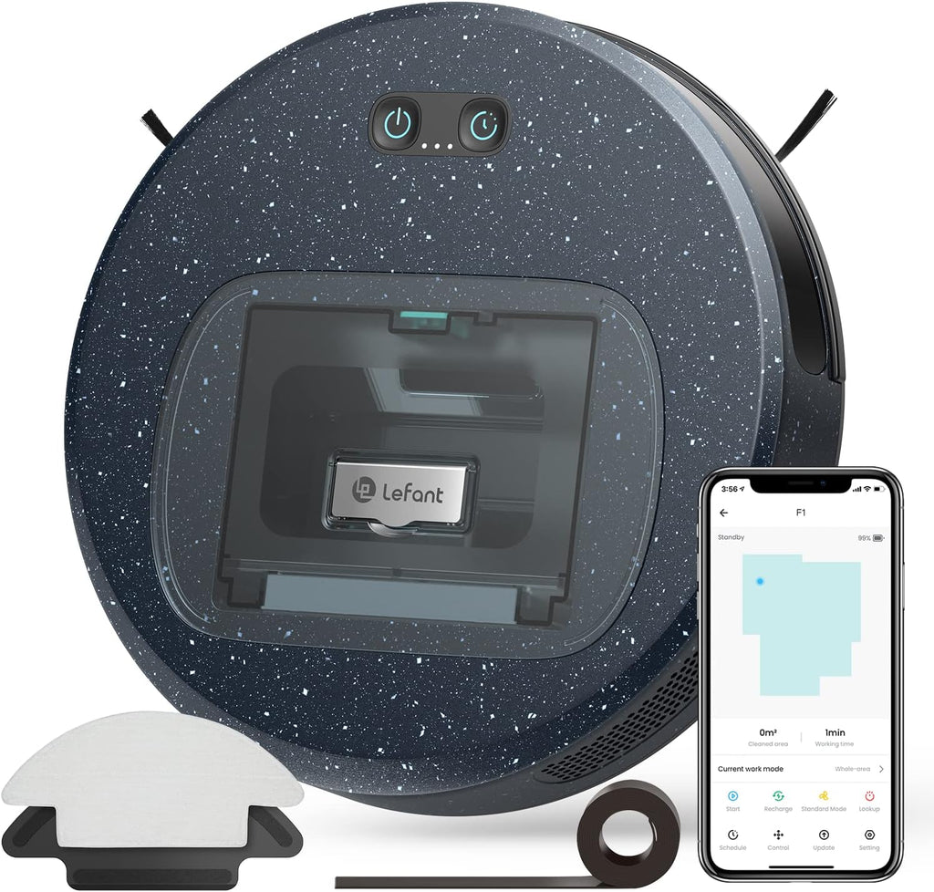 Slim Robot Vacuum with 4000Pa Suction, 200 Mins Runtime, 600ml Dust Bin S389
