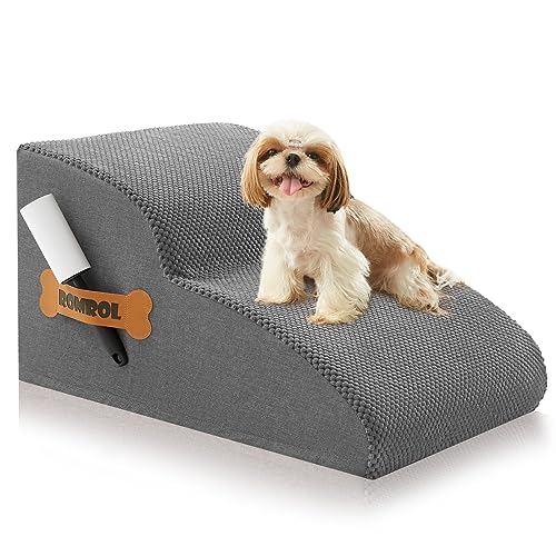 Grey 5-Tiers Non-Slip Waterproof Fabric Dog Stairs Ramp X9921